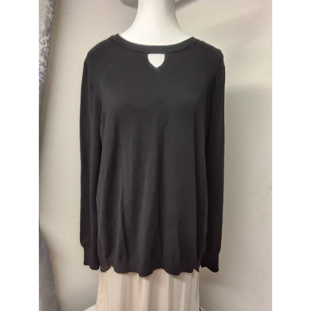 Mixed Media Black Sweater/Shirt by One A - Women's Size Small